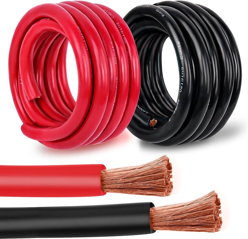 Kimbluth 6 Gauge Battery Cable Copper Wire, 30FT Red+30FT Black 6 AWG Welding Cable Standard USA OFC Wire for Automotive, Battery, Solar, Marine and Generator - Image 1